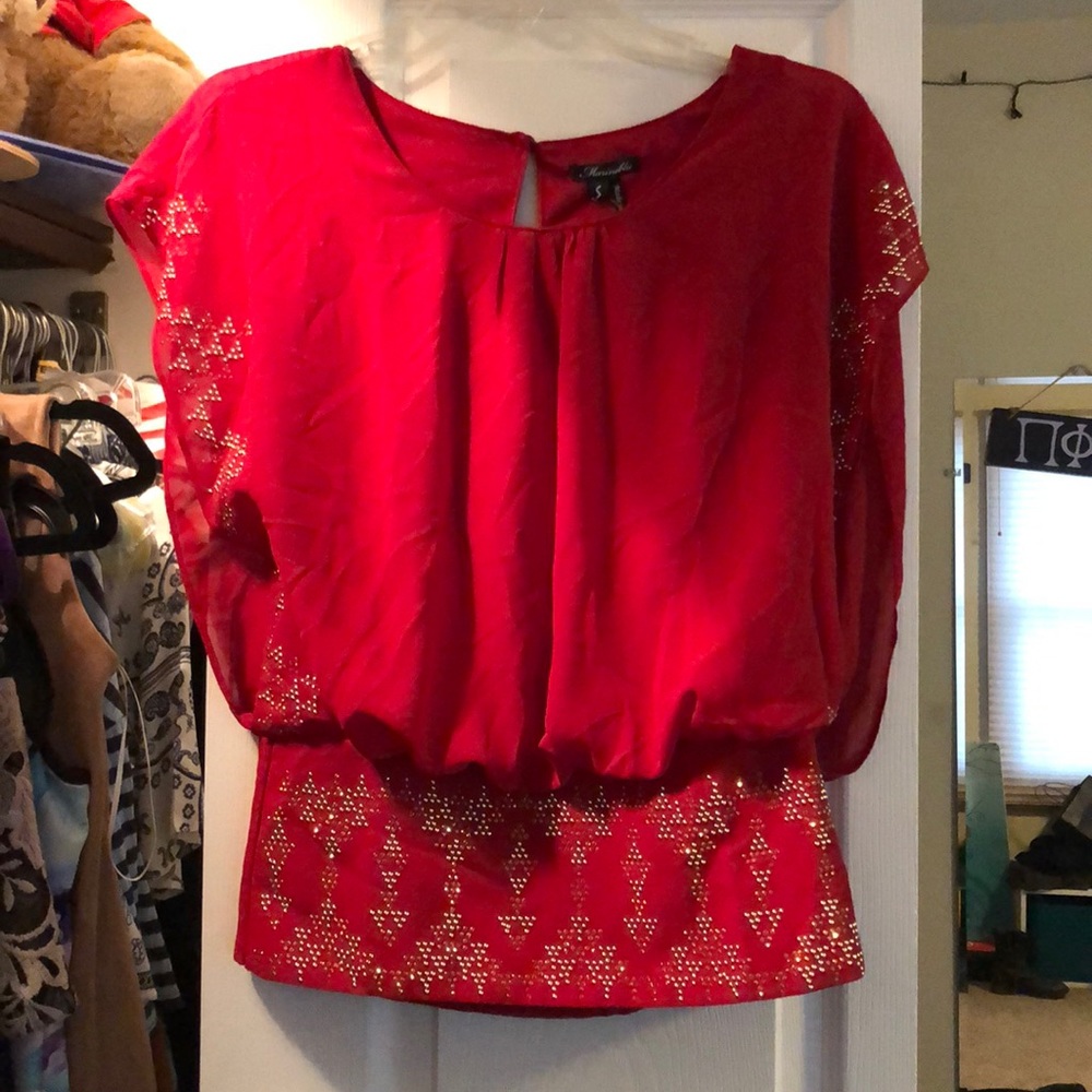 Red going out shirt